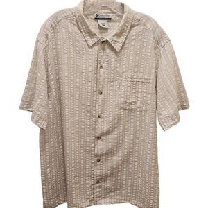 Columbia Sportswear Company Short Sleeve Textured Shirt Men's Size XL Button Fro